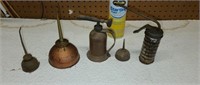 Miniature brass blow torch oil cans