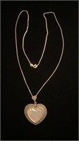 Sterling mother of pearl pendant on box chain