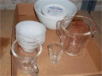 Vintage Glasbake Custard Cups, Pyrex Mixing Bowl &