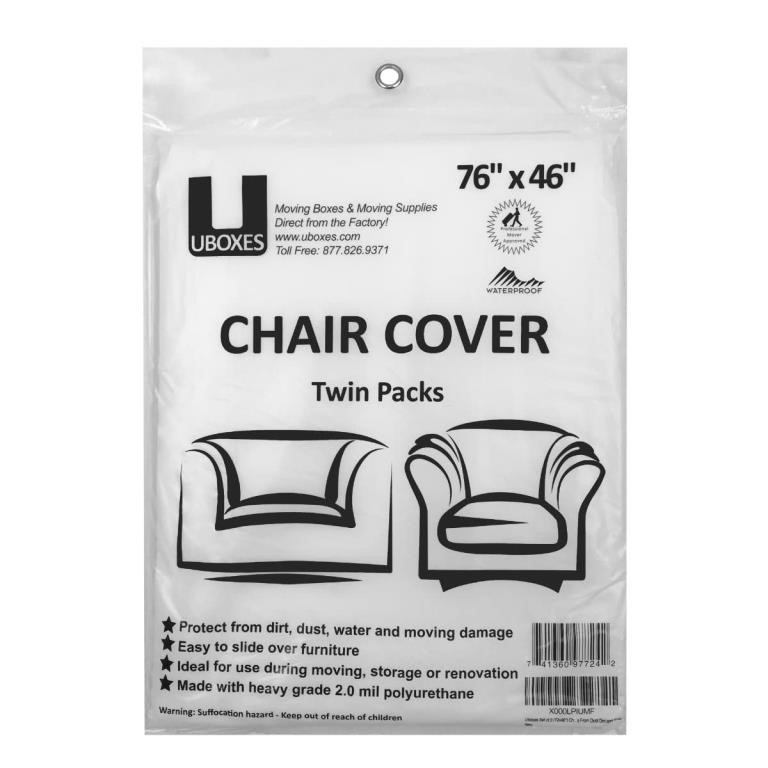 Uboxes Set of 2 (72x46) Chair Covers 2 MIL Heavy