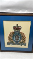 18 inch RCMP Stitched framed Wall Piece