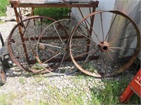 3 Antique Wagon Wheels