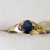 $800 10K  Sapphire Diamond Ring