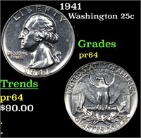 Proof 1941 Washington Quarter 25c Grades Choice Pr