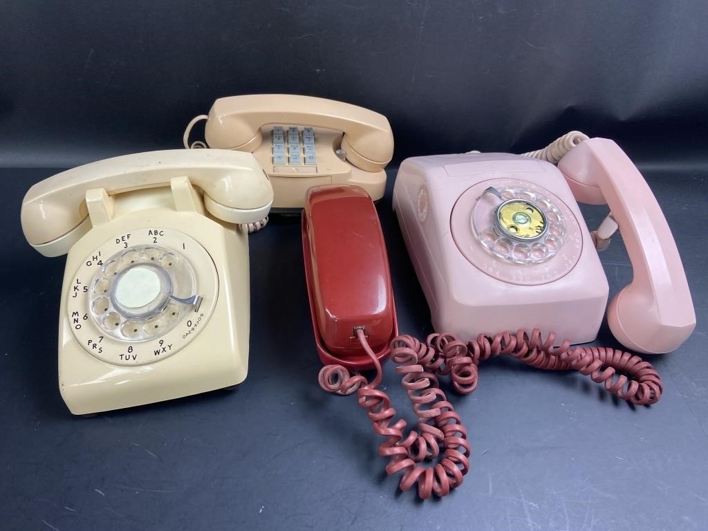 Lot of Vintage Rotary & Wall Telephones