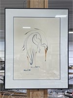 Framed Numbered Print " Blue Heron " By Cobiness