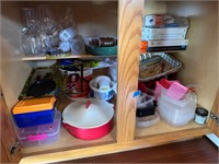 Cabinet Contents (only) Plasticware, etc.