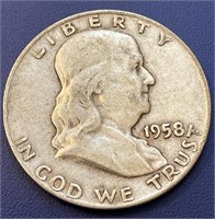 1958 Franklin Half Dollar, Denver Mint