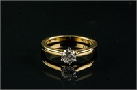 14k Gold Solitaire Diamond Ring