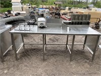Stainless Table with Sink, Racks