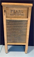 Vintage Pearl Wooden Glass Washboard