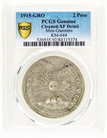 Coin 1915 GRO 2 Peso Gold+Silver-PCGS Gen