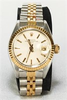 Rolex Oyster Perpetual Date Gold Bezel with