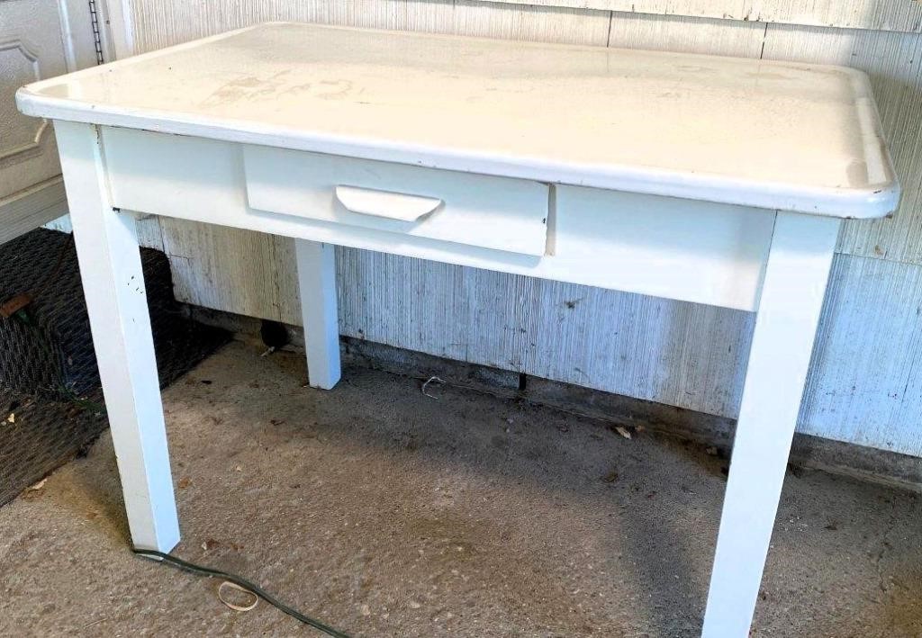 40" enamel top table / desk