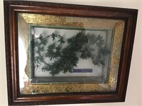 Antique greenery in shadow box