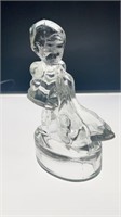 LE Smith glass girl with geese sculpture