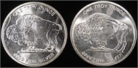 (2) 1 OZ .999 SILVER BUFFALO ROUNDS