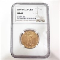 1986 - 1/2 oz Gold American Eagle - NGC MS 69