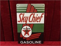 Texaco Sky-Chief Tin Sign - Repro - 8" x 12'