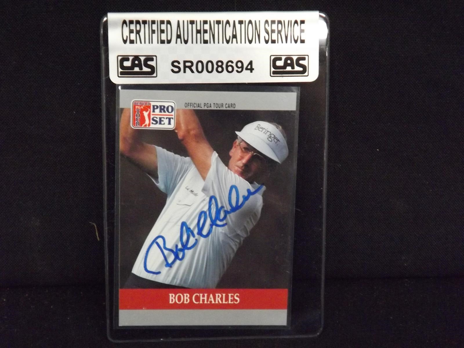 1990 PRO SET PGA BOB CHARLES AUTOGRAPH CAS