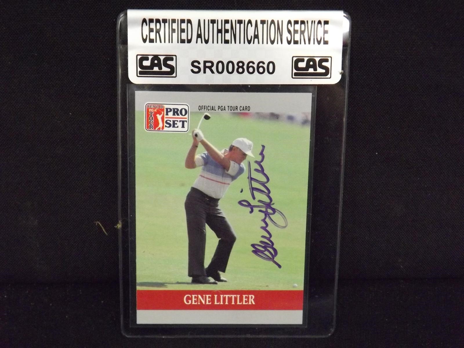 1990 PRO SET PGA GENE LITTLER AUTOGRAPH CAS