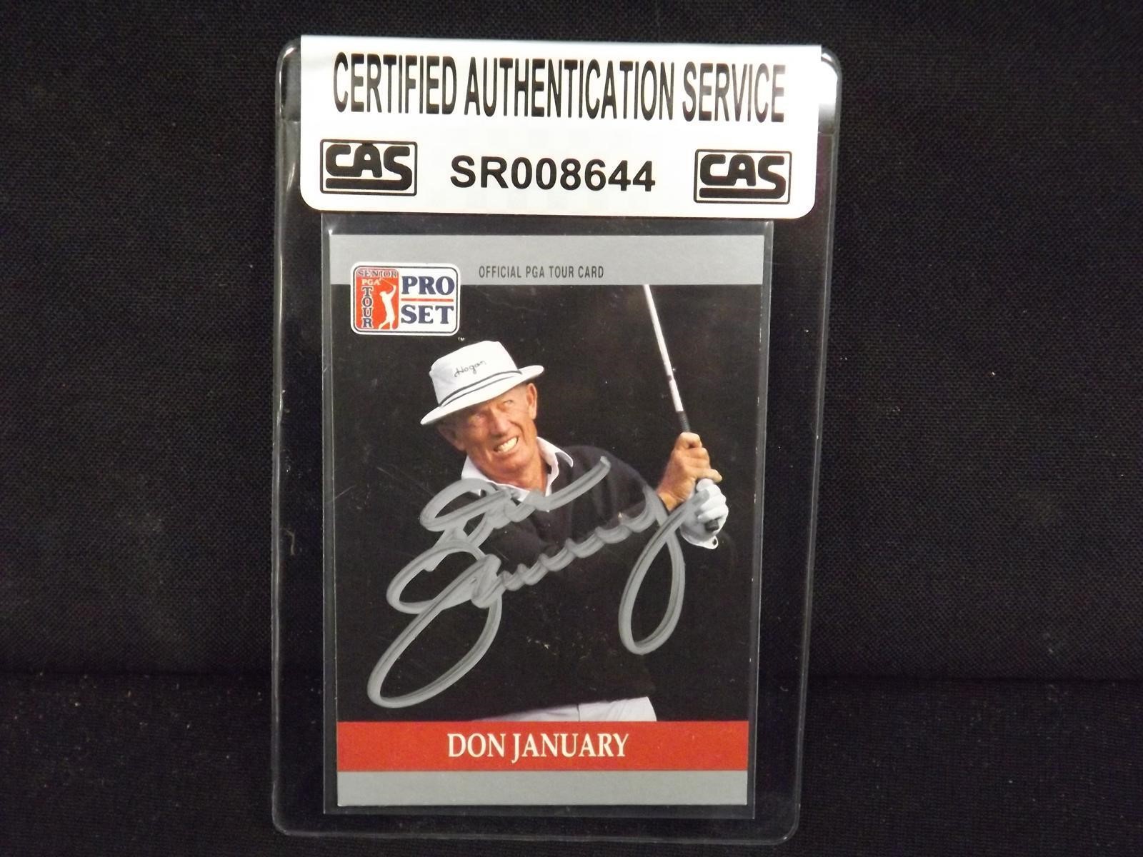 1990 PRO SET PGA DON JANUARY AUTOGRAPH CAS