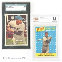 1957-1958 Topps Ernie Banks MLB Cards (SGC/BVG)