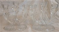 Pair of gorgeous glass candle stick holders