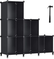 6-Cube Black Storage Shelf Kit