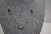 1/20 12K GF Necklace w/ Milifiori Beads