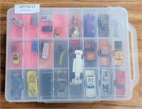 CLEAR PLASTIC TOY CAR CARRYING CASE WITH CARS