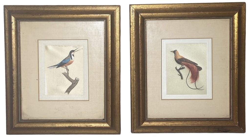 Bird Prints on Silk