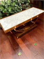Midcentury Modern Table With Marble Top.