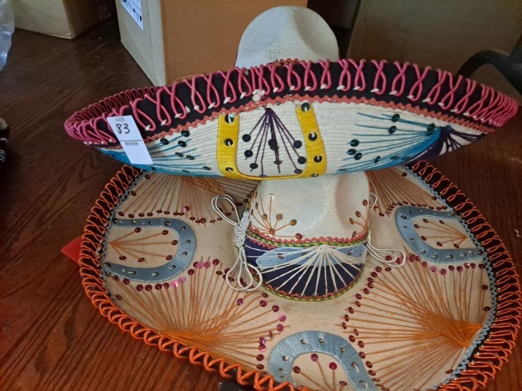 2 -Vintage Mexican Mariachi Sombrero Hat
