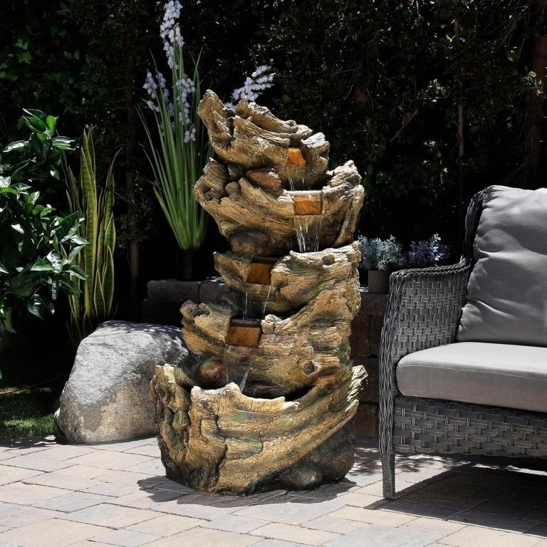 Alpine Corporation 5-Tier Log Fountain