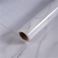 31x157 inch Wide White Marble Contact Paper