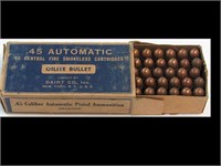 VINTAGE BOX OF .45 AUTO AMMO - NO SHIPPING