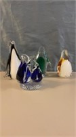 Glass Penguin Paper Weights 1 Marked Lefton