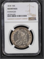 1818 50C NGC AU Capped Bust Half Dollar