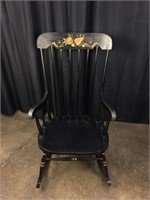 Black Hand Painted Rocking Chair