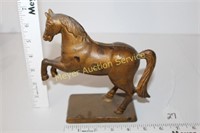 Cast Iron Rearing Horse Bank - Gold Color