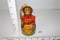 Monkey Tin Mechanical Bank - Monkey Tips Hat