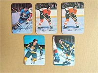 5 1976 Topps Glossy Hockey Cards Barber Apps etc