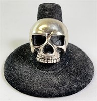 Solid Sterling Skull Ring 18 Grams Size 8.75