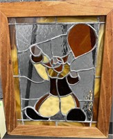 Hanging Leaded Glass Window of Clown