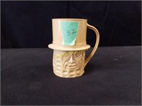 plastic Mr. Peanut cup, 1950s - tan