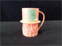 plastic Mr. Peanut cup, 1950s -  pink