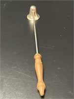 Silver Plate candle snuffer with wood handle