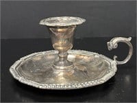 Cross Arrows Silver Plate Chamber Stick Candle
