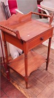 Early wooden wash stand with towel bars, one